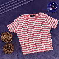 کراپ زنانه برند زارا  کبریتی راه راه نخ پنبه با ضمانت اورجینال کد 1141