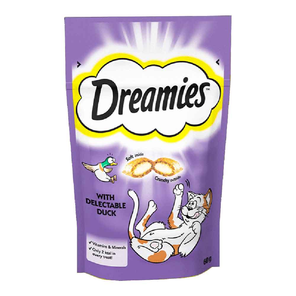 تشويقی بیسکویتی گربه برند دريميز Dreamies طعم اردک