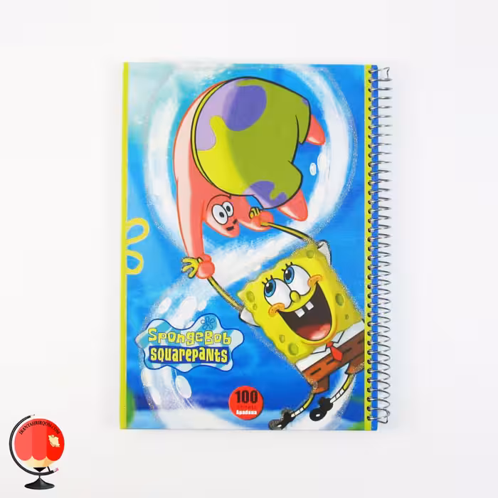 دفتر مشق 100 برگ سیمی طرح باب اسفنجی جلد سخت آپادانا