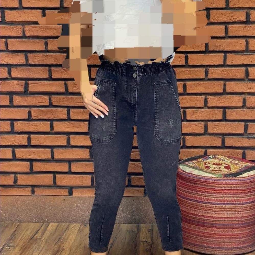 شلوار جین مام فیت زنانه جنس جین اصل ترک کیفیت عاالییی قد 90