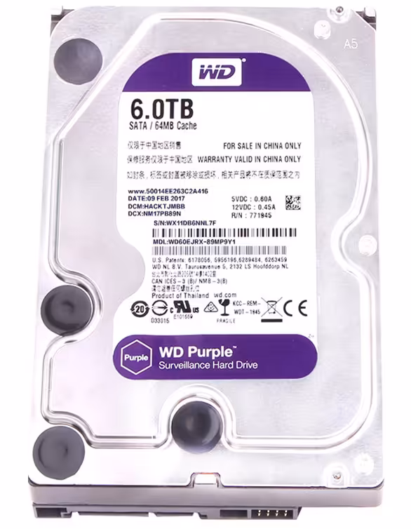 هارددیسک اینترنال وسترن دیجیتال مدل Purple WD60EJRX ظرفیت 6 ترابایت