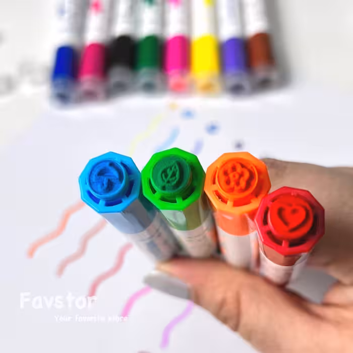 ست 12 عددی ماژیک مهردار طرح زرافه لیدر