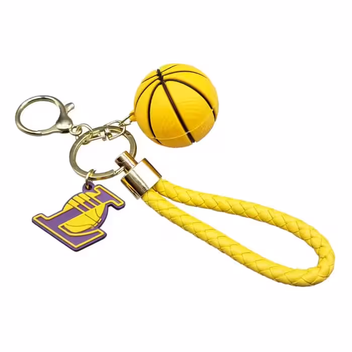 جاکلیدی بسکتبال لس آنجلس لیکرز مدل GM-032030 سیلیکونی قلاب‌دار