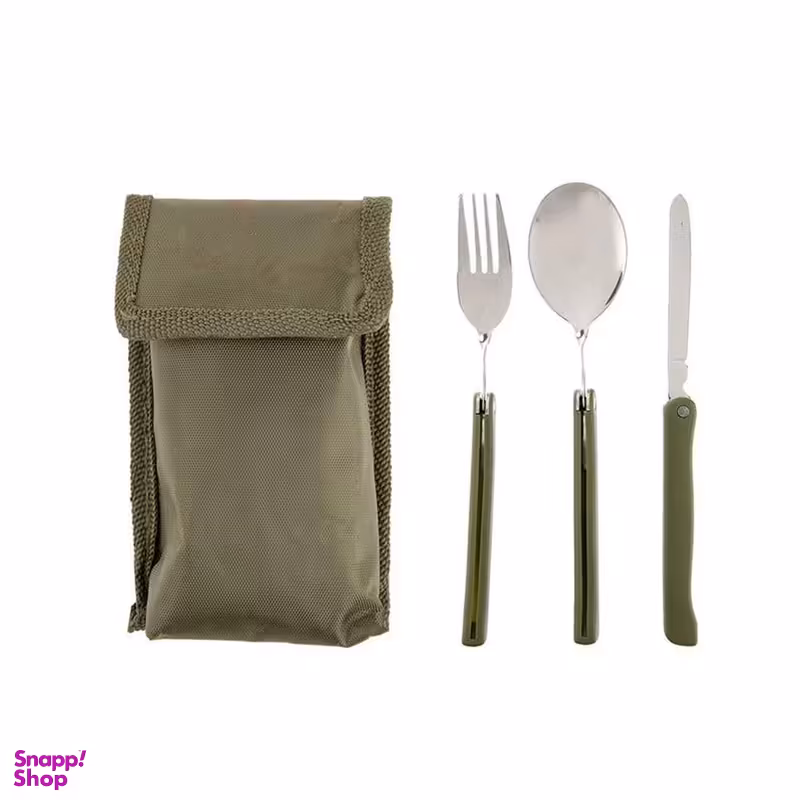 ست قاشق و چنگال و چاقو سفری مدل YP-CHAGHODAR-KIFI مجموعه 3 عددی