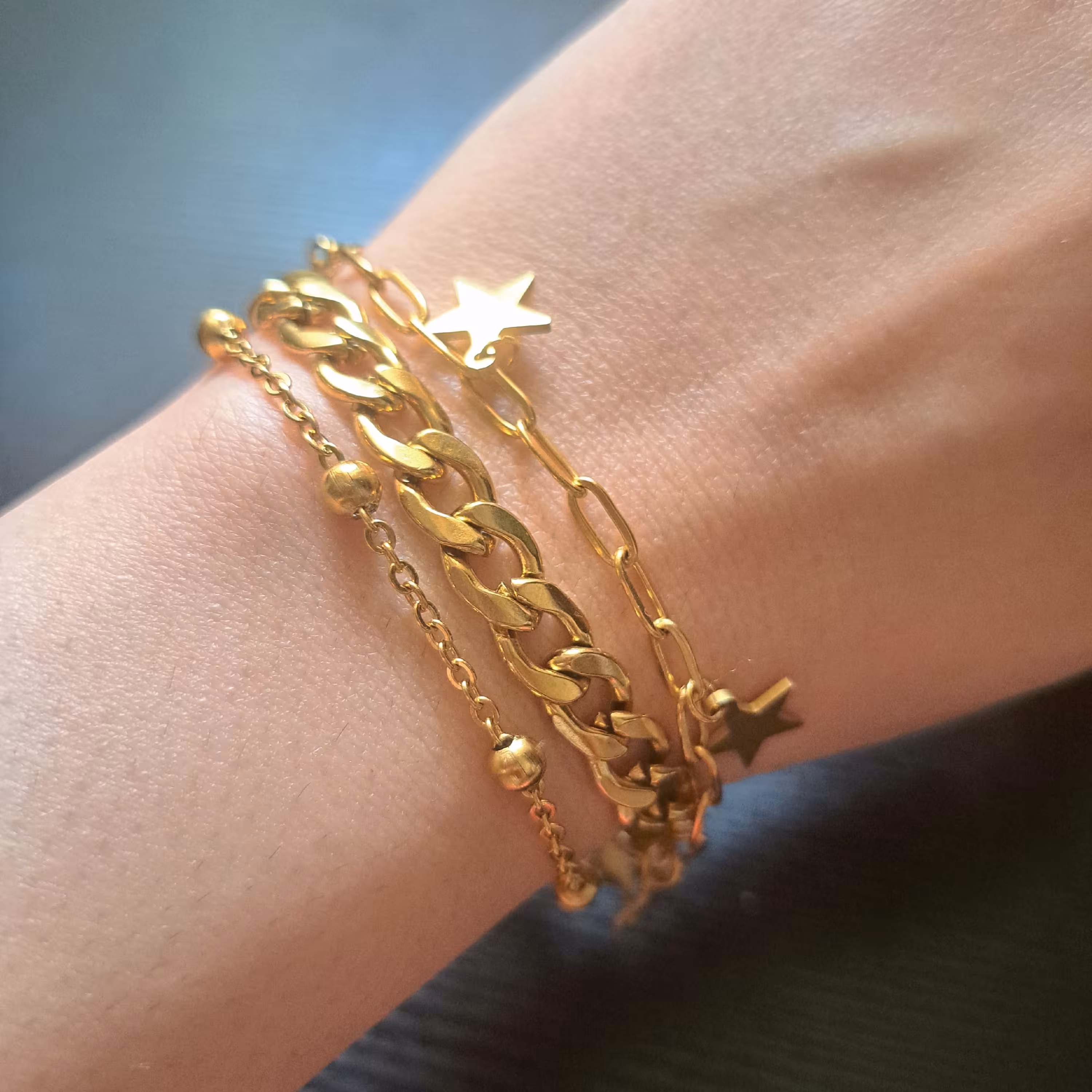 دستبند سه لاین استیل رنگ ثابت