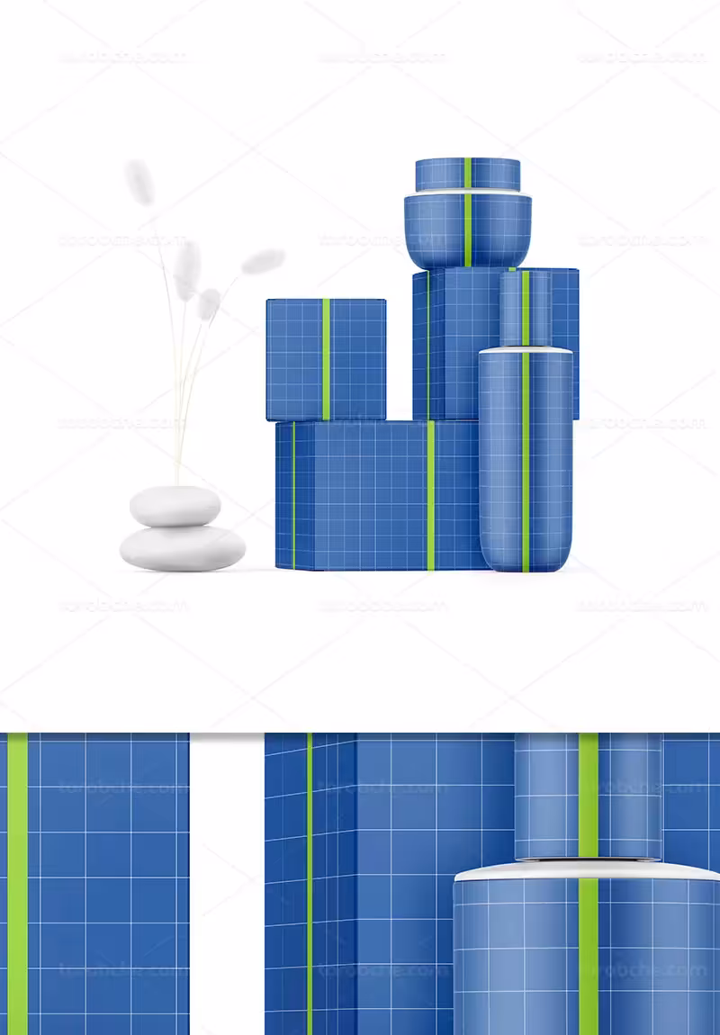 موکاپ بسته بندی لوازم آرایشی لایه باز | گرافیک با طعم تربچه