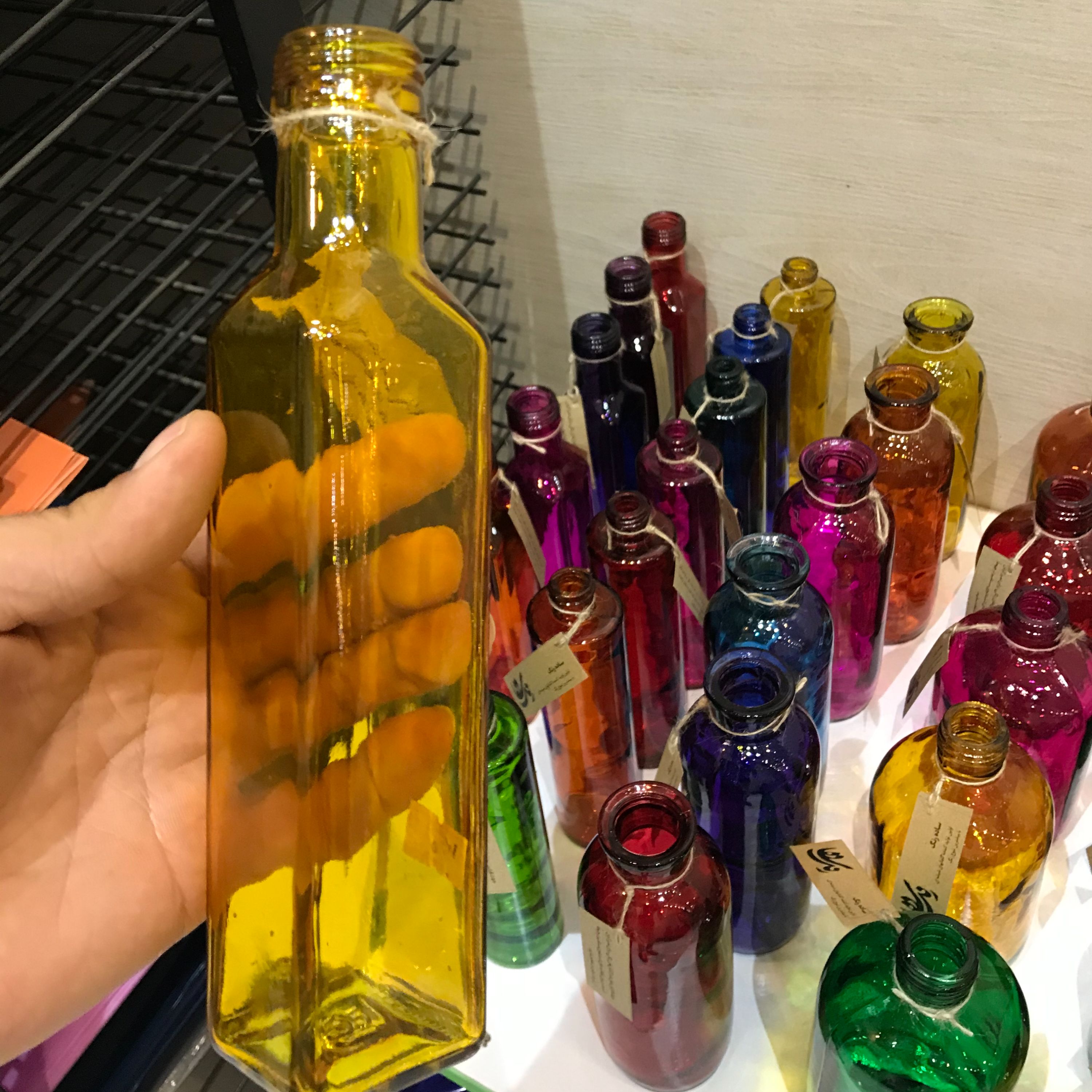 گلدان شیشه رنگی مدل آ