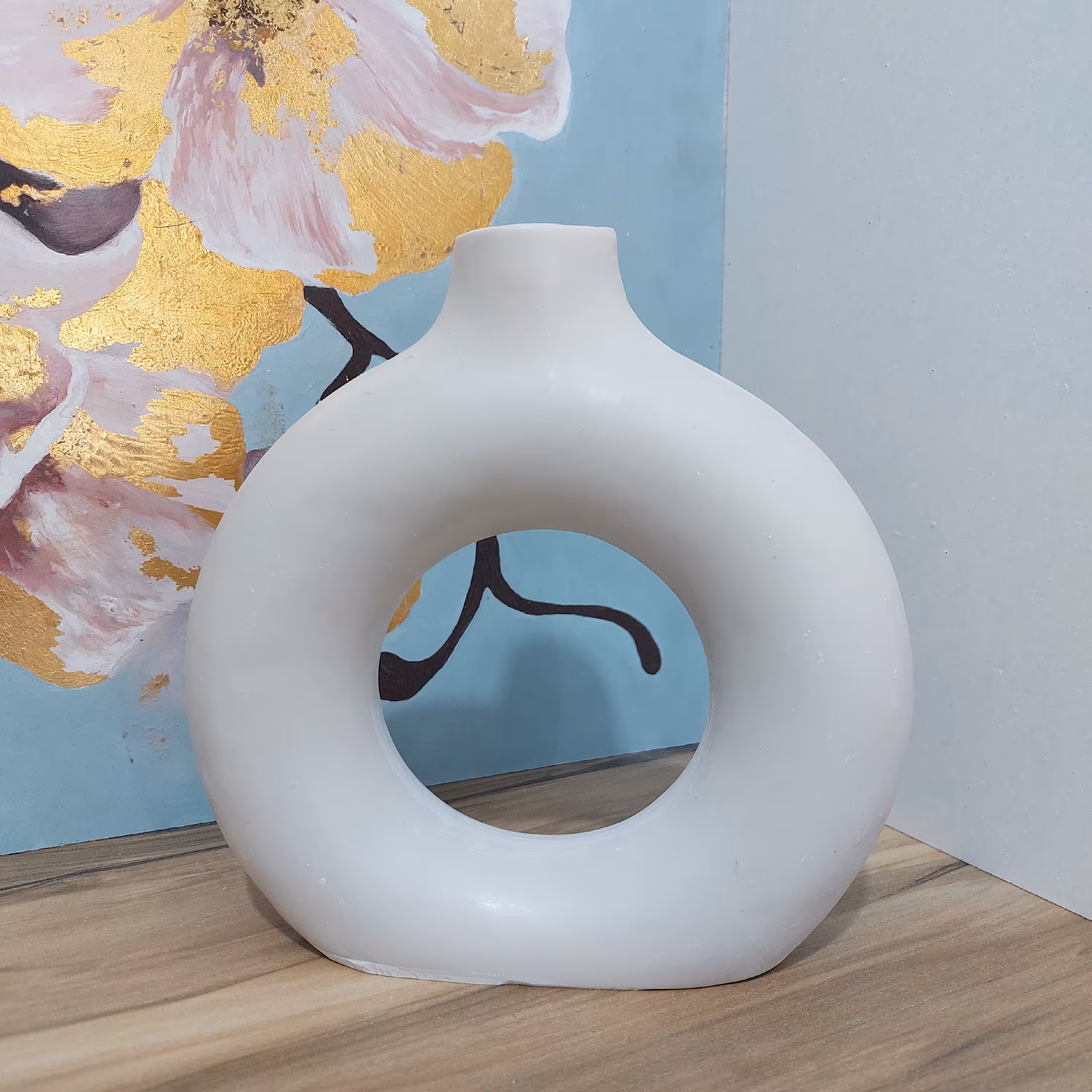 گلدان دایره ای مدرن پلی استر خام