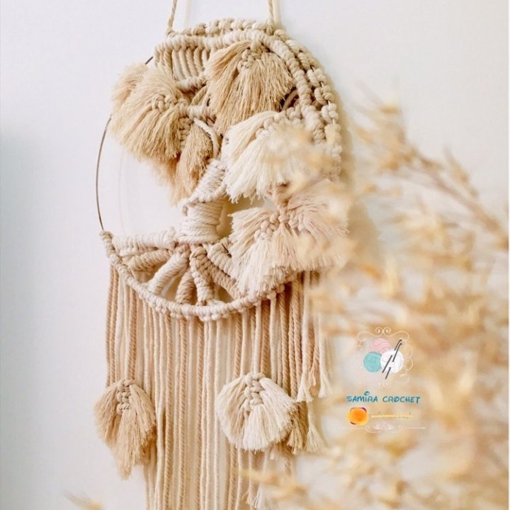دیوارکوب مکرومه طرح درخت