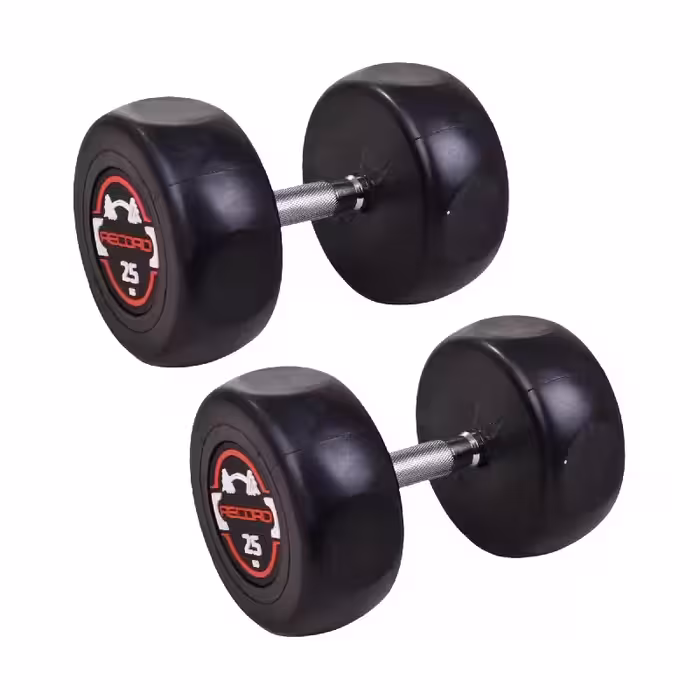 دمبل گرد 25 کیلویی استپ دار Record بسته 2 عددی