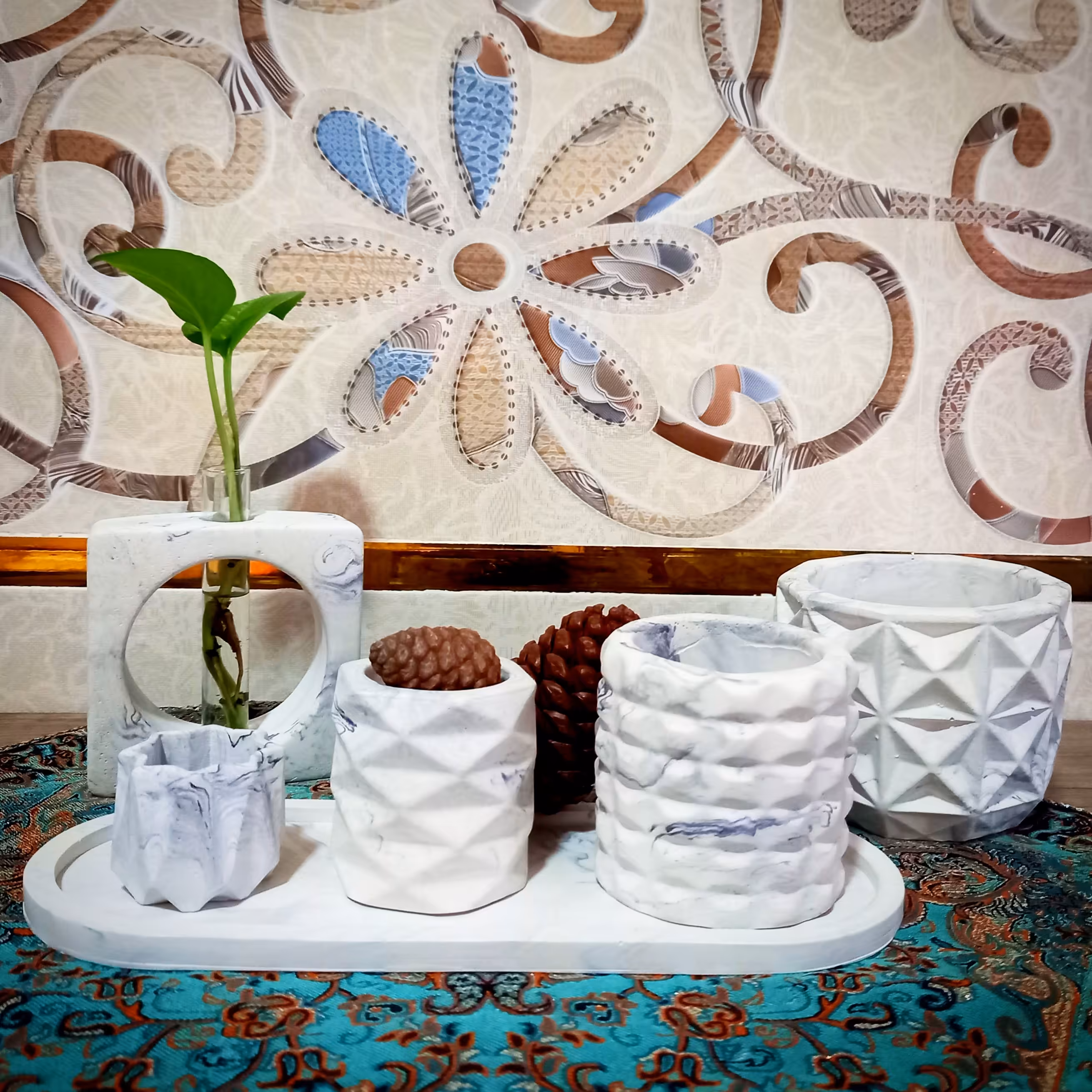 ست 6 تیکه سنگ مصنوعی،رنگ به سفارش مشتری