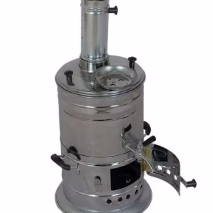 سماور هیزمی و زغالی استیل 5 لیتر