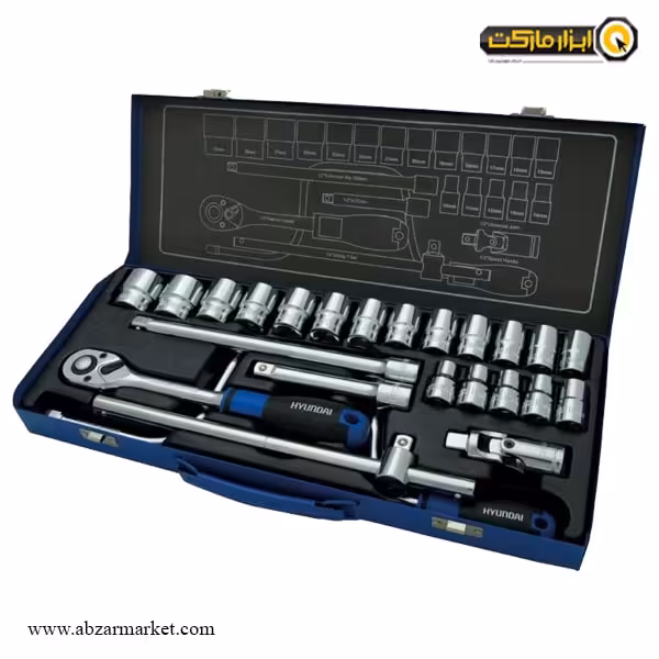 جعبه بکس هیوندای 24 پارچه 1/2 اینچ مدل H-1224