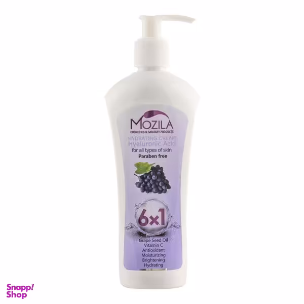 کرم آبرسان موزیلا مدل هیالورونیک اسید و انگور حجم 300 میلی لیتر