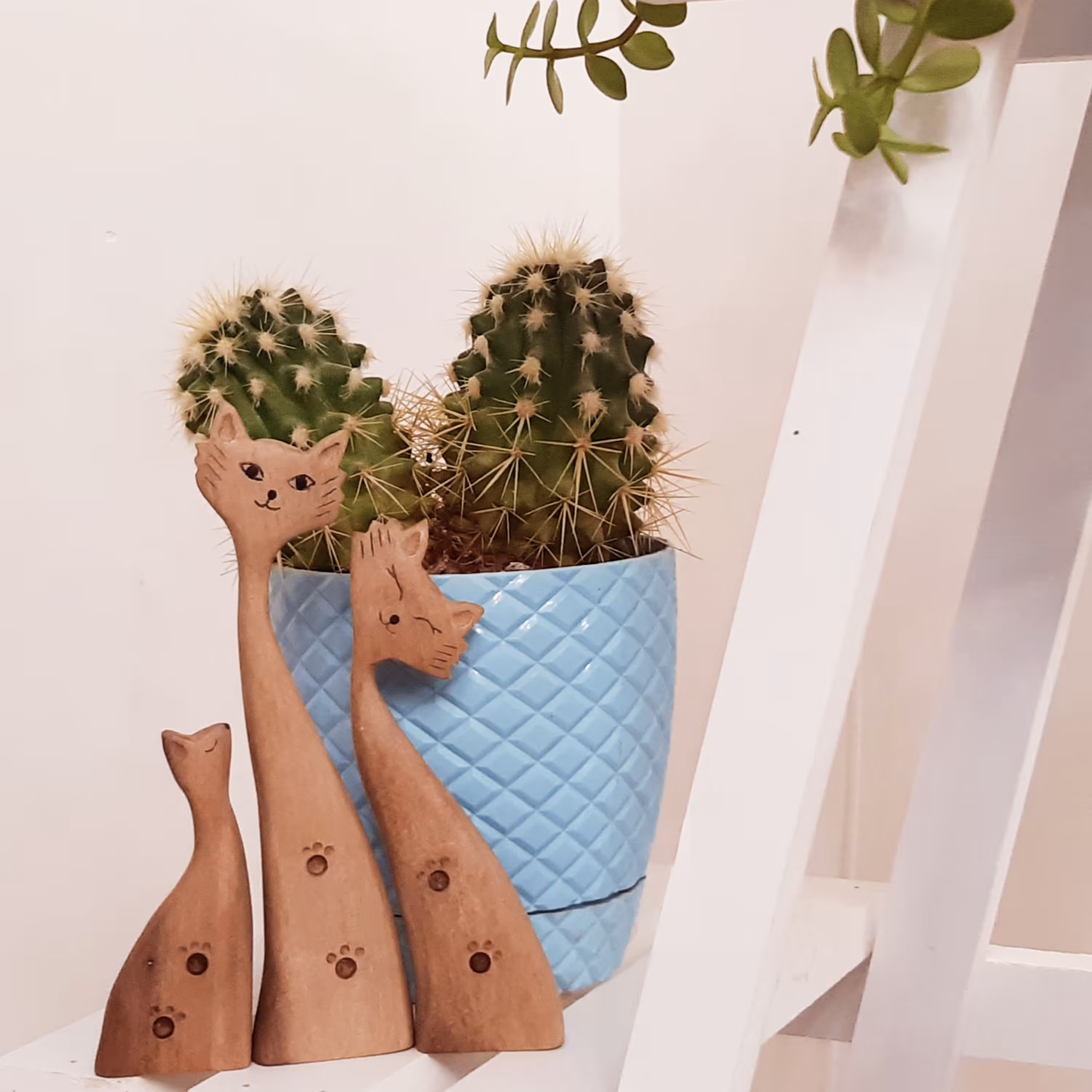 دکوری چوبی گربه جاشمعی جاعودی