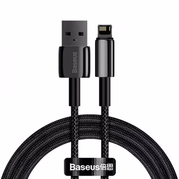 کابل تبدیل USB به Lightning بیسوس مدل Tungsten Gold Fast Charging CALWJ-01 طول 1 متر