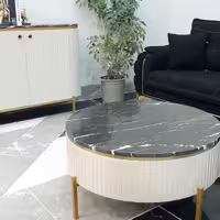 کنسول و آینه ام دی اف رنگ شده رویه سنگ طبیعی 