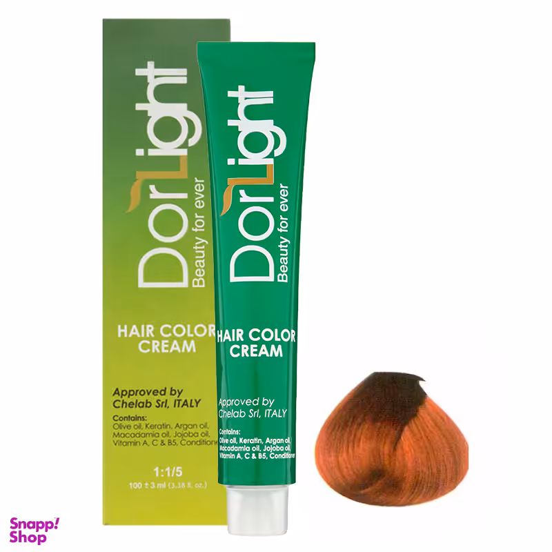 رنگ مو دورلایت (Dor Light) شماره 7.77 رنگ مسی غروب آفتاب حجم 100 میلی‌ لیتر