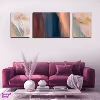 تابلو شاسی بکلیت طرح نقاشی مدرن آبرنگی مدل SH-1736 مجموعه 3 عددی