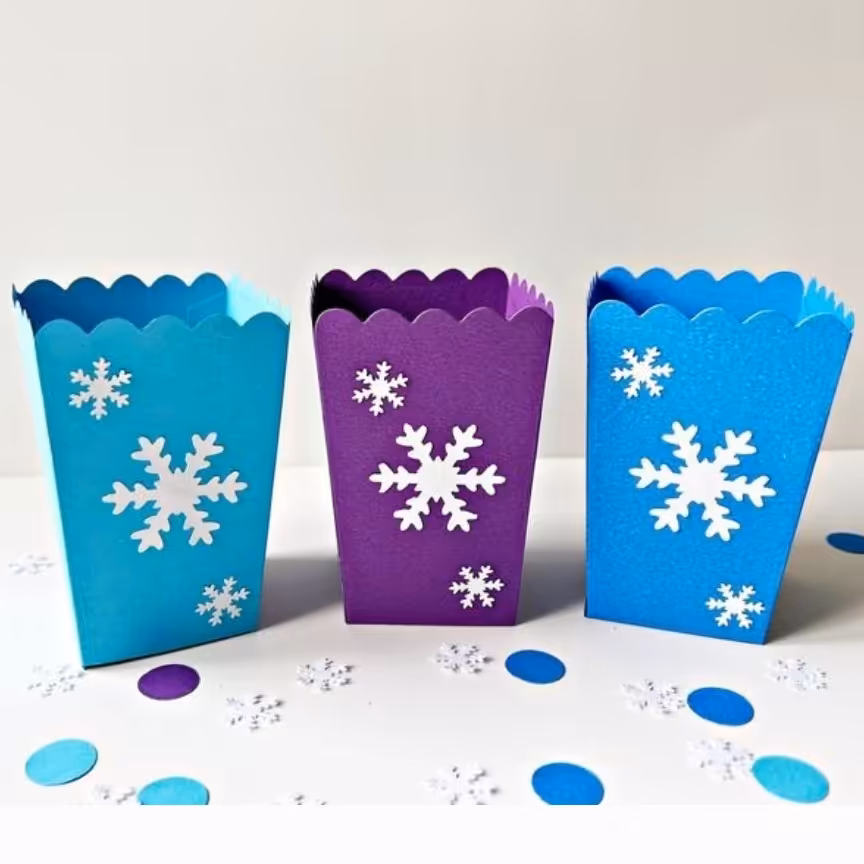 پک 12 عددی جعبه پاپکورن دستساز تم دخترانه السا و آنا