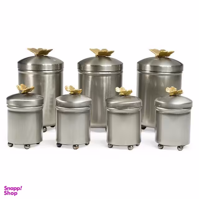 ست جا ادویه 7 پارچه سالینو (Salino) مدل پروانه نیکل کد N-4021