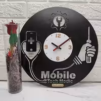 ساعت دیواری آذرلاکچری طرح موبایل فروشی کد Mob01