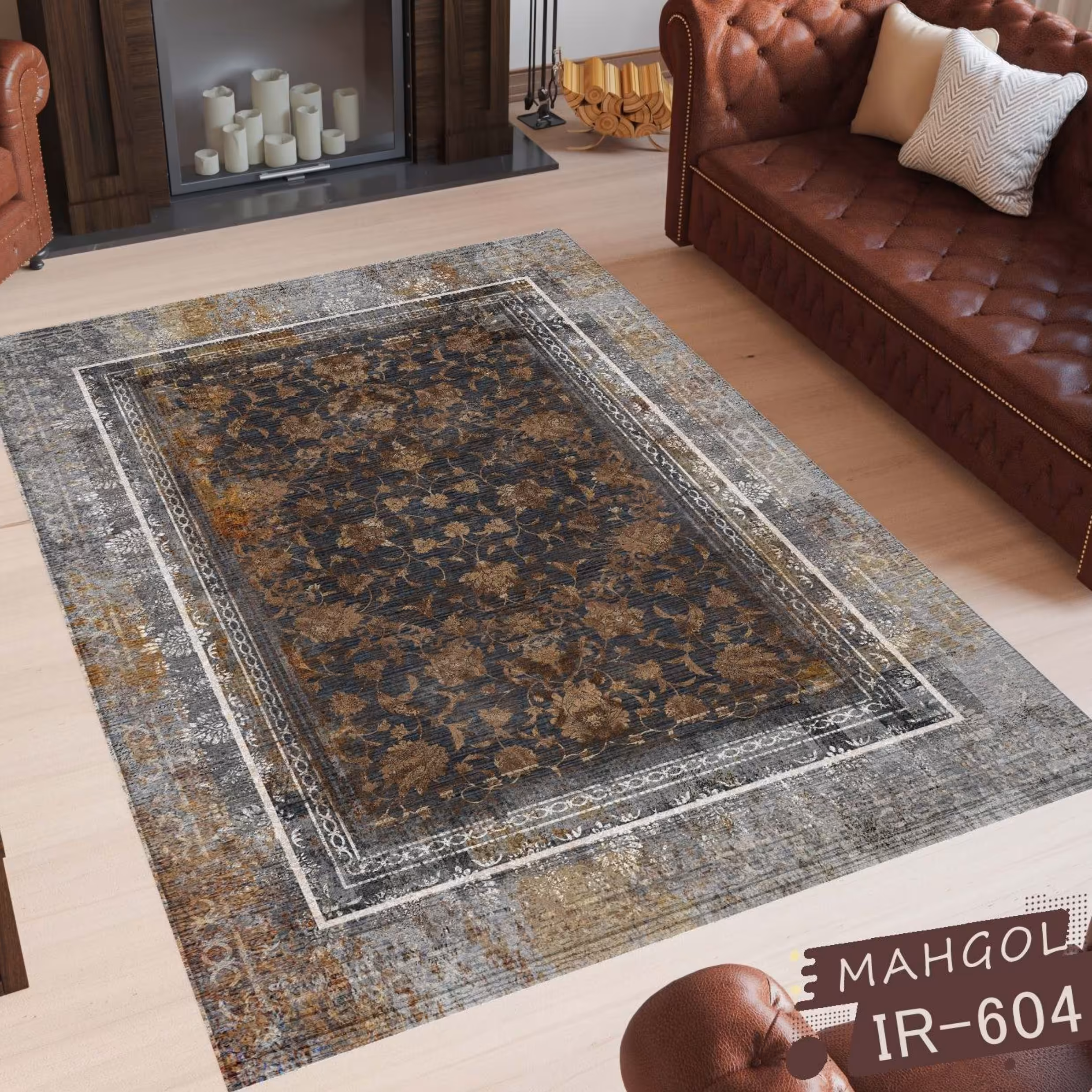 فرشینه مخمل یک نیم متری کد604 استوپ دار روحا(ماهگل)