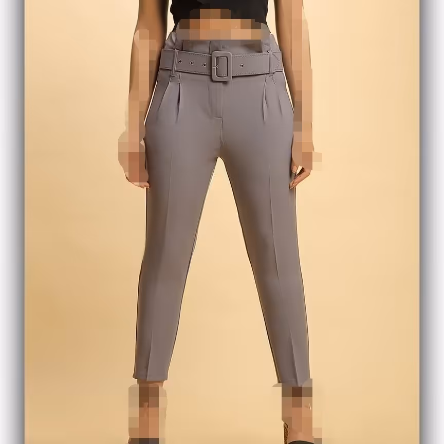 شلوار پارچه ای کمربنددار