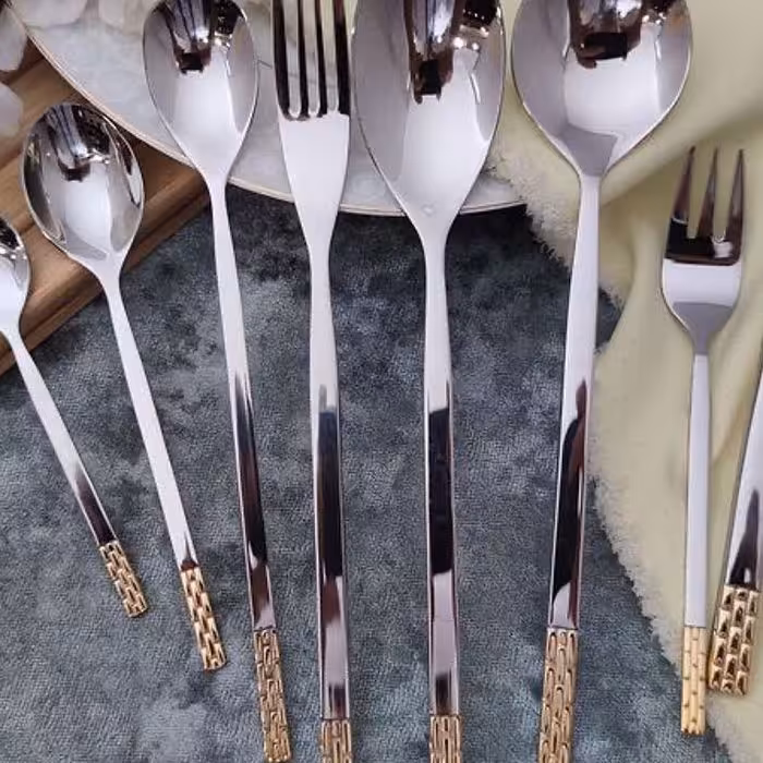 سرویس قاشق چنگال 30نفره سیلور طلا ورسا کد640