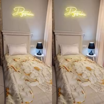 لحاف یک نفره طرح گل سه بعدی طلایی