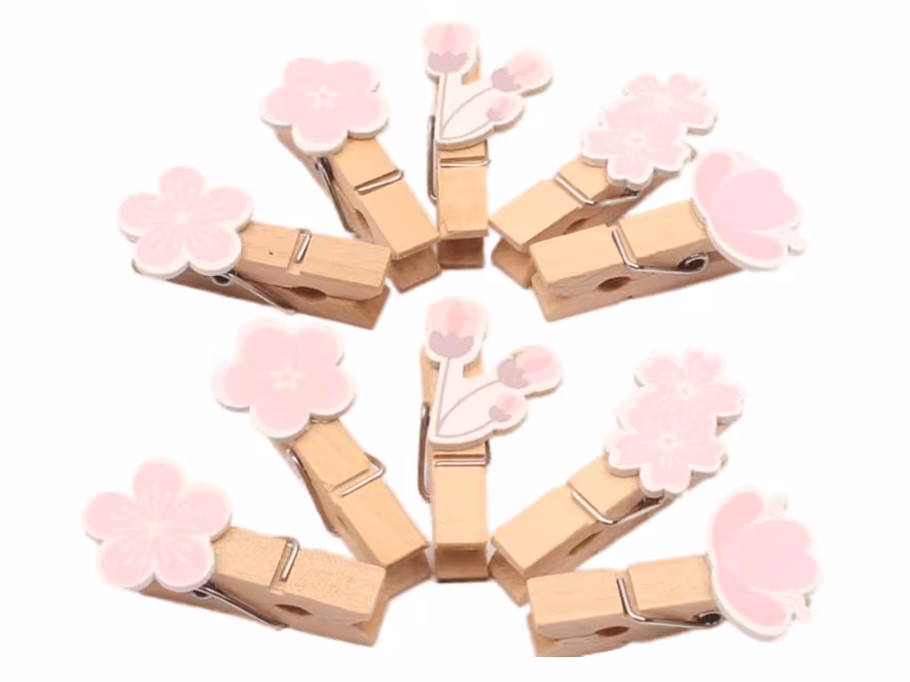 گیره چوبی گل 10 عددی