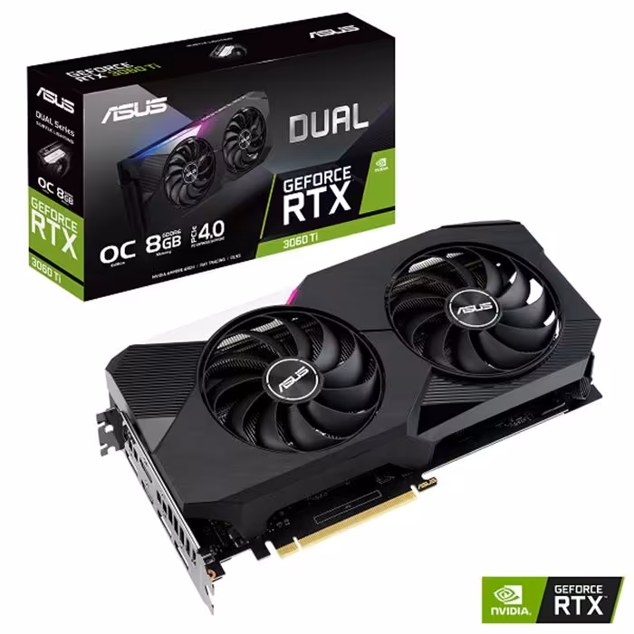 کارت گرافیک ایسوس ASUS DUAL GeForce RTX3060TI O8G LHR