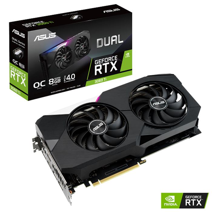 کارت گرافیک ایسوس ASUS DUAL GeForce RTX3060TI O8G LHR