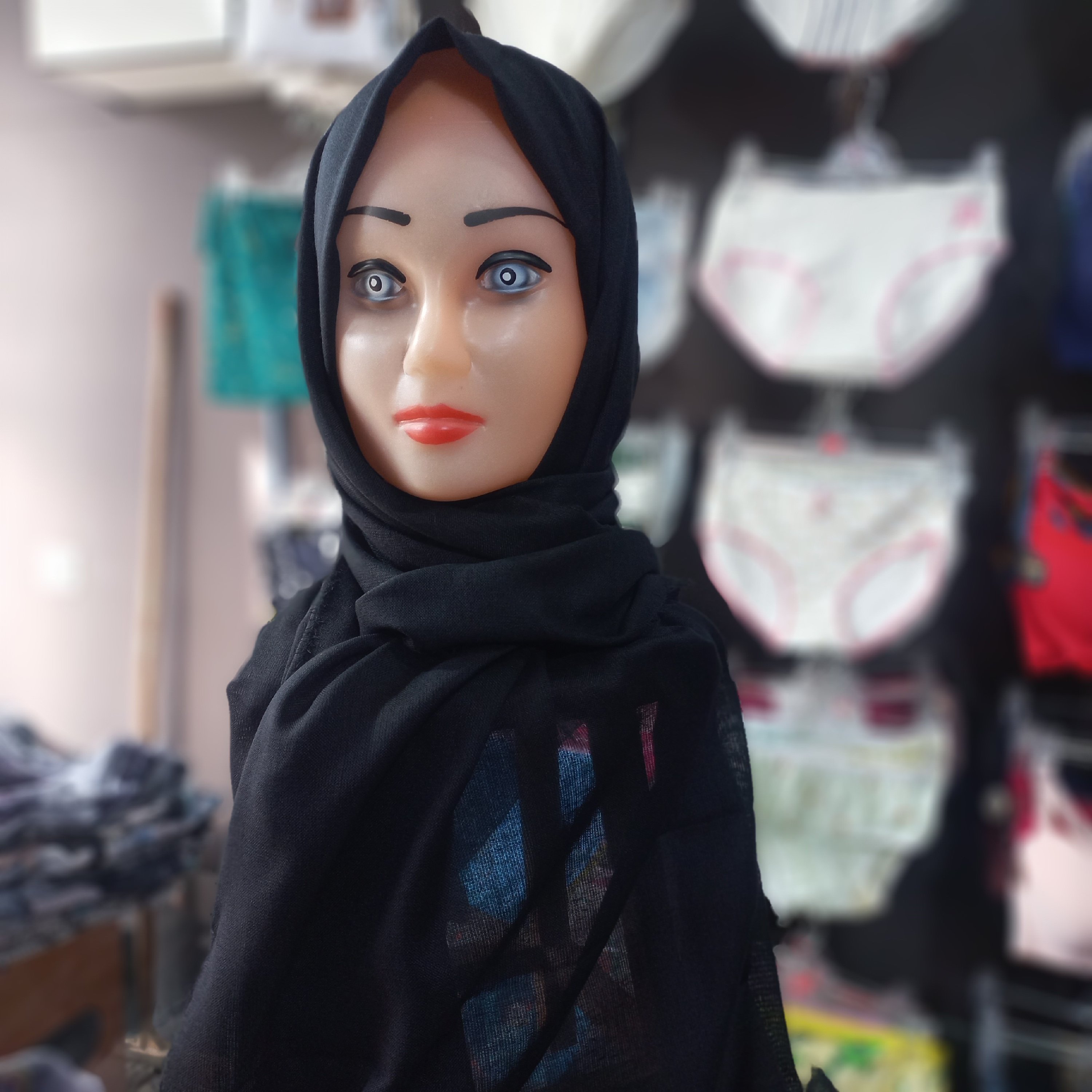 شال نخی مشکی ساده
