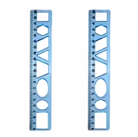 خط کش 20 سانتی متری مدل شابلون دار کد 007 بسته 2 عددی 