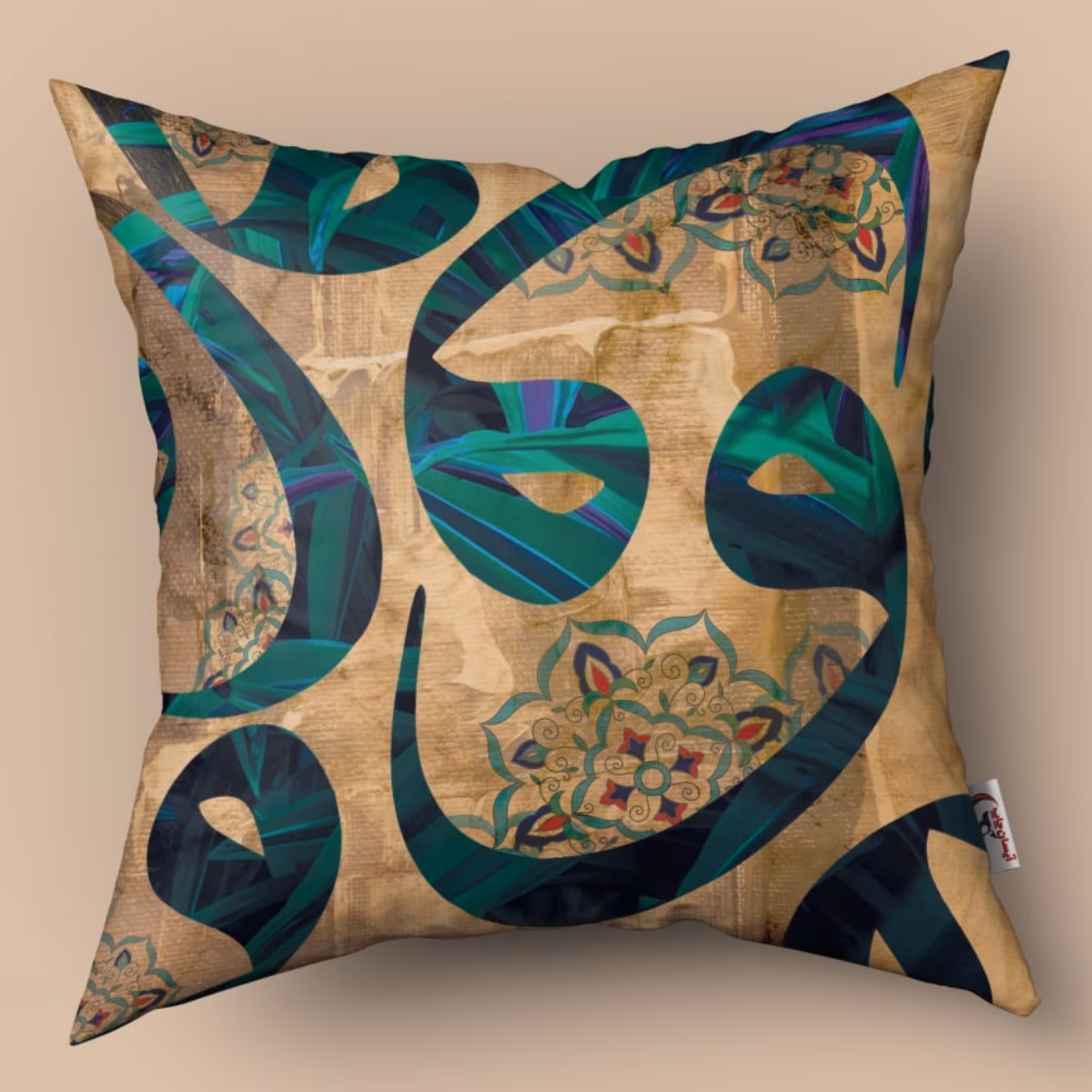 کاور کوسن بهشت طرح (و) جنس مخمل عالی  دو روچاپ