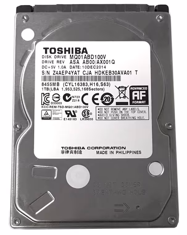 هارد دیسک لپ تاپ توشیبا مدل MQ01ABD100V با ظرفیت 1 ترابایت