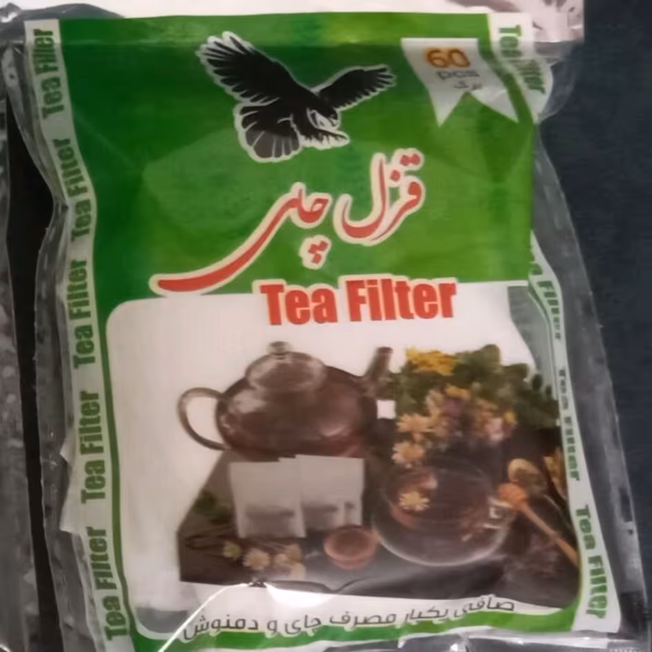 فیلتر چای و دمنوش قزل چای 60عددی سایز یک بسته 24عددی