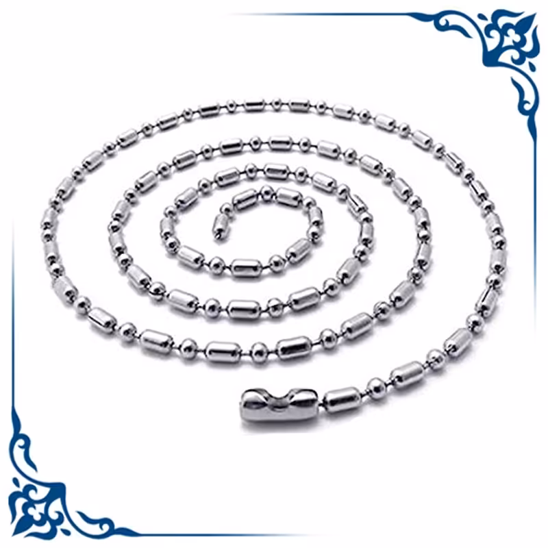 زنجیر استیل خط نقطه نقره ای رنگ 60سانتیمتری