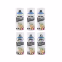 اسپری رنگ پارچه آبی دوپلی کالر مدل TEXstyle حجم 150میلی لیتر مجموعه 6 عددی