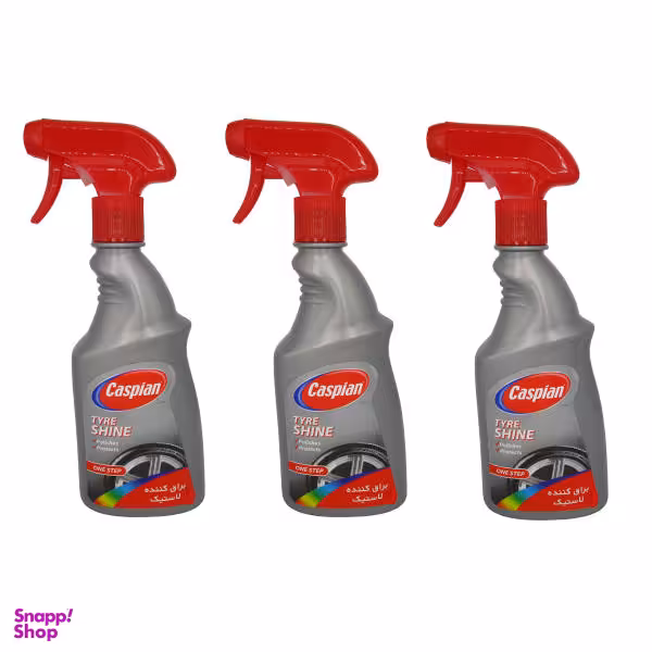 اسپری براق کننده لاستیک کاسپین مدل تریگر حجم 500 میلی لیتر بسته 3 عددی