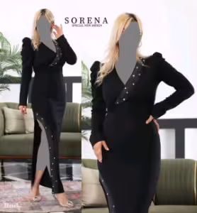 پیراهن مهمانی زنانه کرپ مدل لیانا