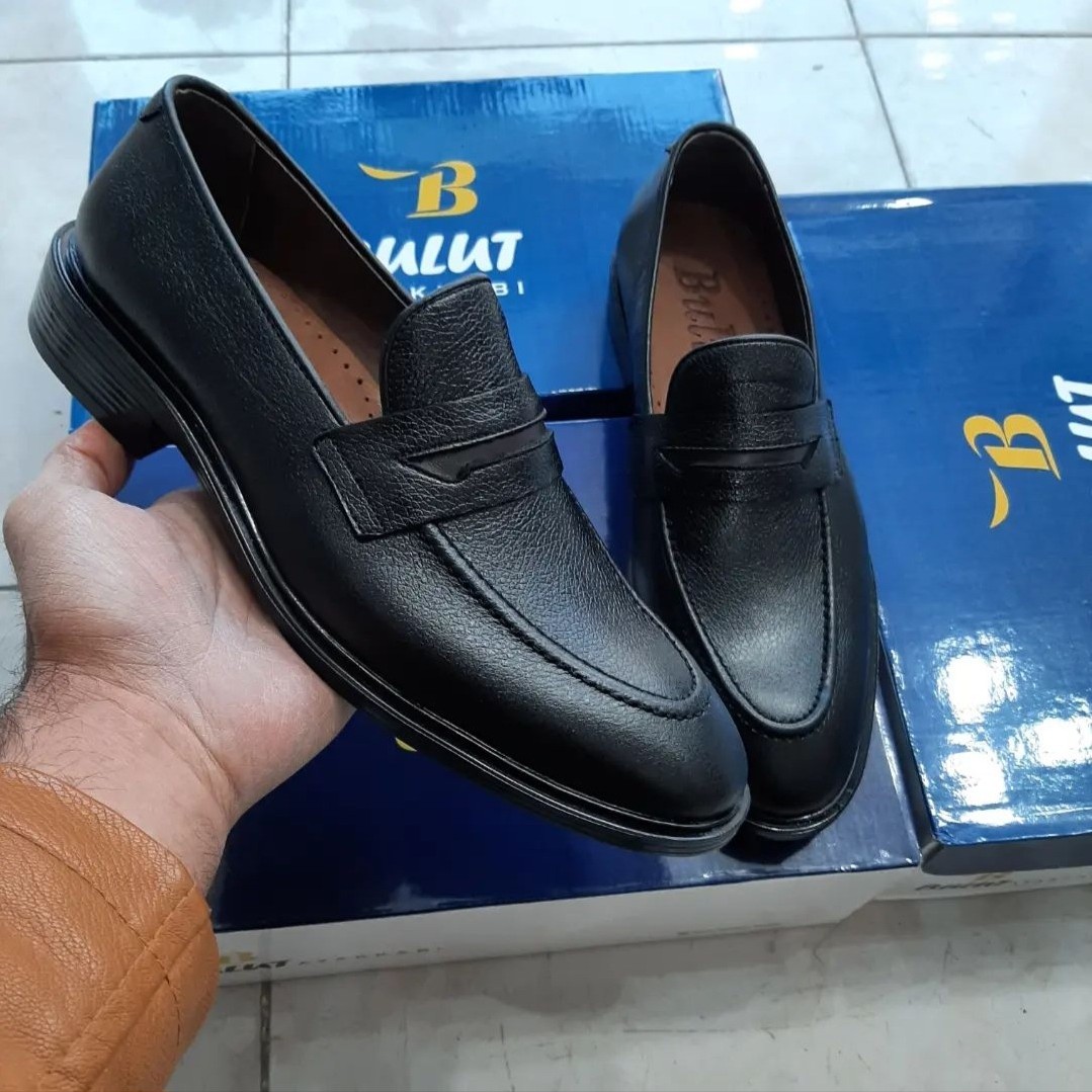 کفش کالج مردانه مشکی تمام چرم طبیعی سایز 40 تا 44