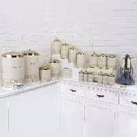 سرویس آشپزخانه 26 پارچه ریور مدل Paradise کرم درب طلا