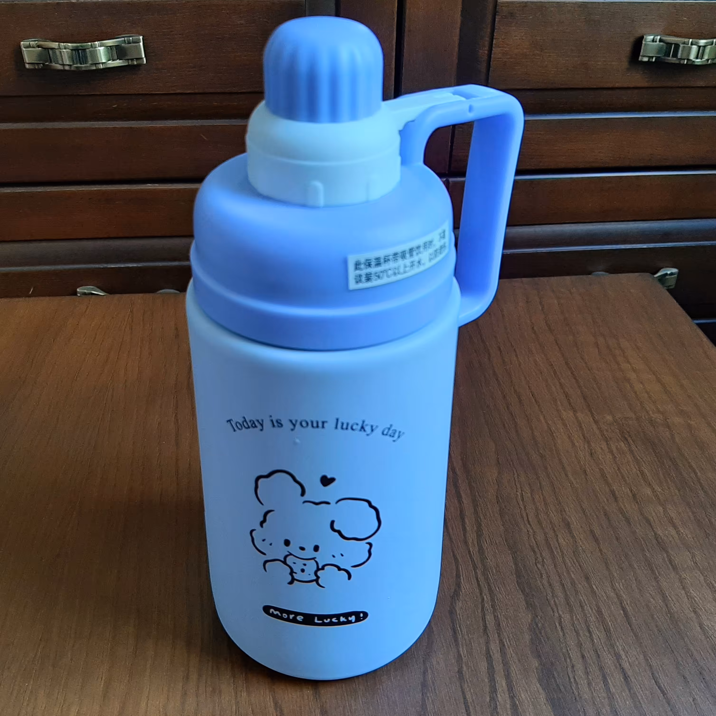 فلاسک قمقمه نی دار و  دسته دار  بنفش 880 میل