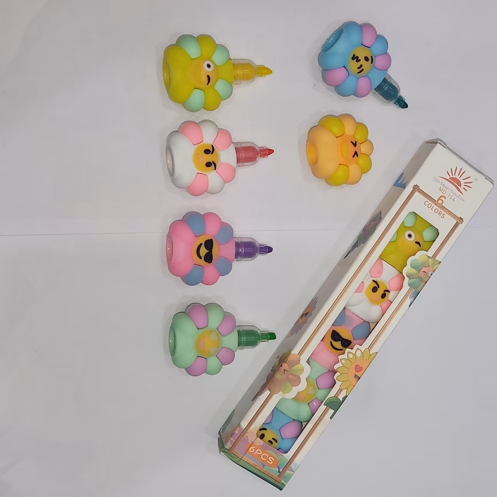 ماژیک هایلایتر سیلیکونی 5رنگ طرح گل آفتابگردان