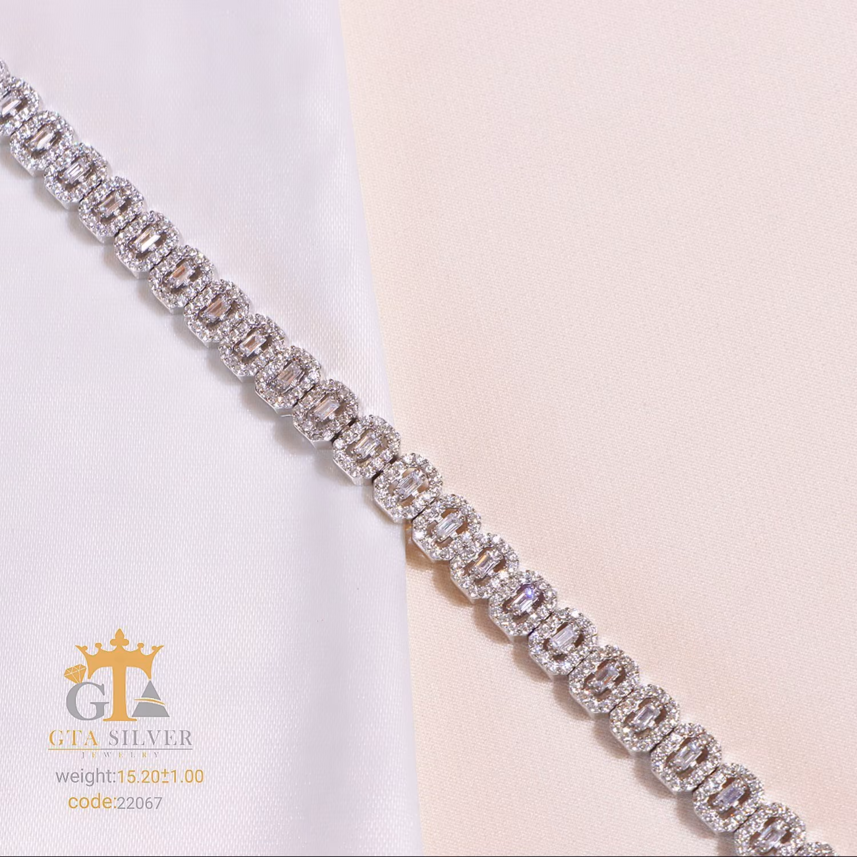 دستبند میکرو طرح امرالدکات نقره 925