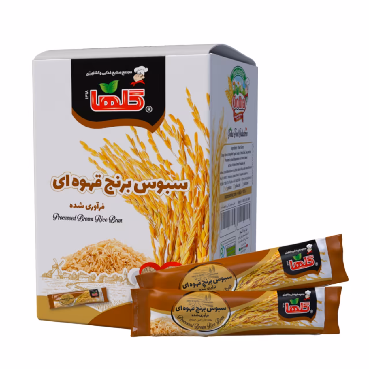 سبوس برنج قهوه ای گلها حجم 300گرم – جعبه 20 عددی