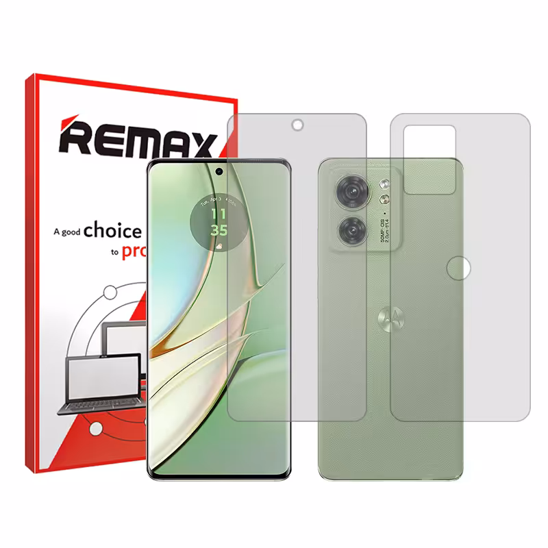 گلس صفحه نمایش و پشت گوشی موتورولا Edge 40 مدل شفاف برند ریمکس کد SS