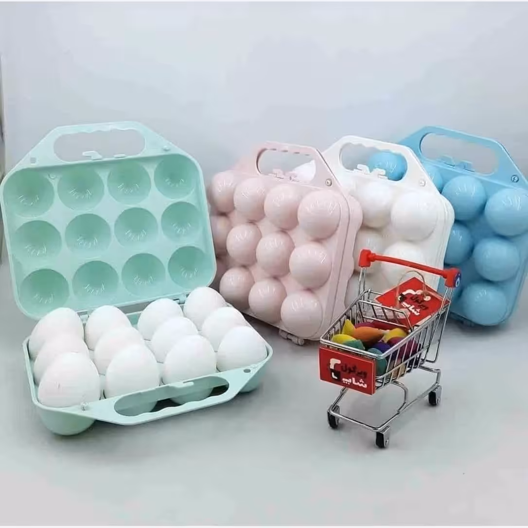 جا تخم مرغی 12تایی مدل تاشو مسافرتی ظرف حمل تخم مرغ در پلاسکو دهقان 